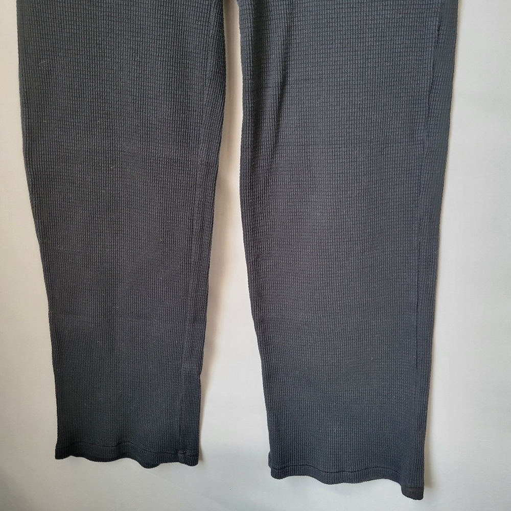 Aritzia Tna Thermal Waffle Knit Wide‎ Leg Pant Black XS - Picture 7 of 12
